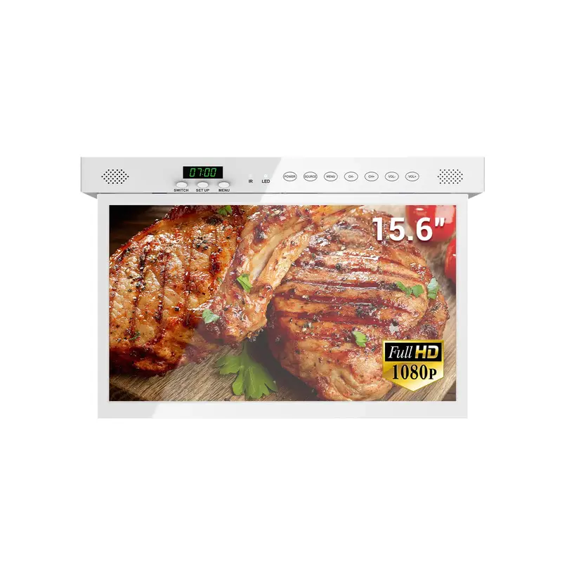 SYLVOX 15.6 inch Smart TV, Under Cabinet, Google TV System, Rotated & Folded, 1080P FHD, WiFi, Bluetooth, for Kitchen, Bedroo...