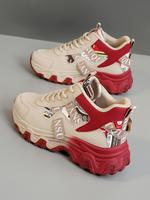 Women's Fashionable Lace Up Low Top Sneakers, Sports Training Shoes, Female All-match Round Toe Chunky Sneakers for Daily Wea...
