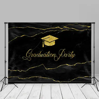 Simple Lines Party Grad Cap Backdrop For Photo - Aperturee