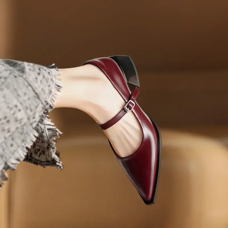 CHIKO Astrid Pointy Toe Block Heels Mary Jane Shoes