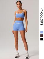 Women's Sports Bra & High Waist Shorts Sportswear Set, Breathable Comfortable Outfits for Yoga Gym Workout Running, Tracksuit...