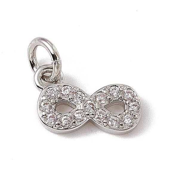 Brass Micro Pave Cubic Zirconia Charms