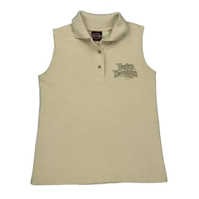 Indianapolis Southside Harley Davidson Graphic Polo Top - Medium Beige Cotton