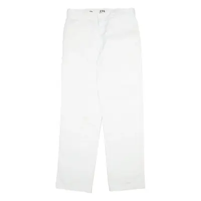 DICKIES 874 Workwear Mens Trousers White Regular Straight W34 L34