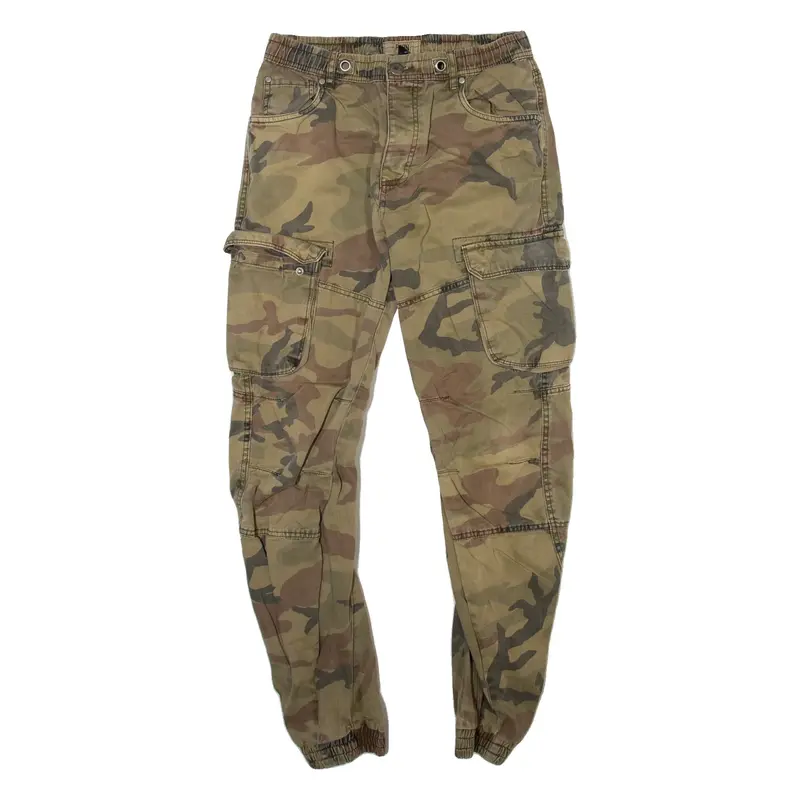 FSBN Camo Cargo Mens Trousers Beige Regular Tapered W30 L30