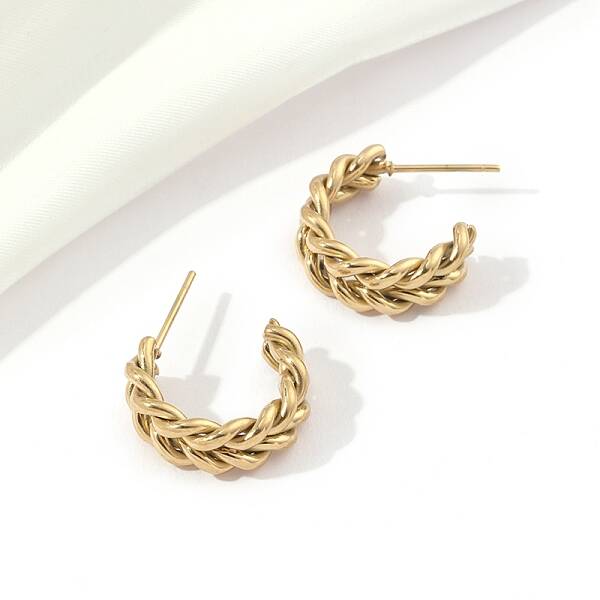 201 Stainless Steel Round Stud Earrings