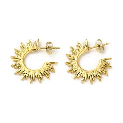 304 Stainless Steel Half Hoop Stud Earrings for Women