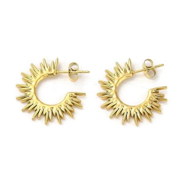 304 Stainless Steel Half Hoop Stud Earrings for Women