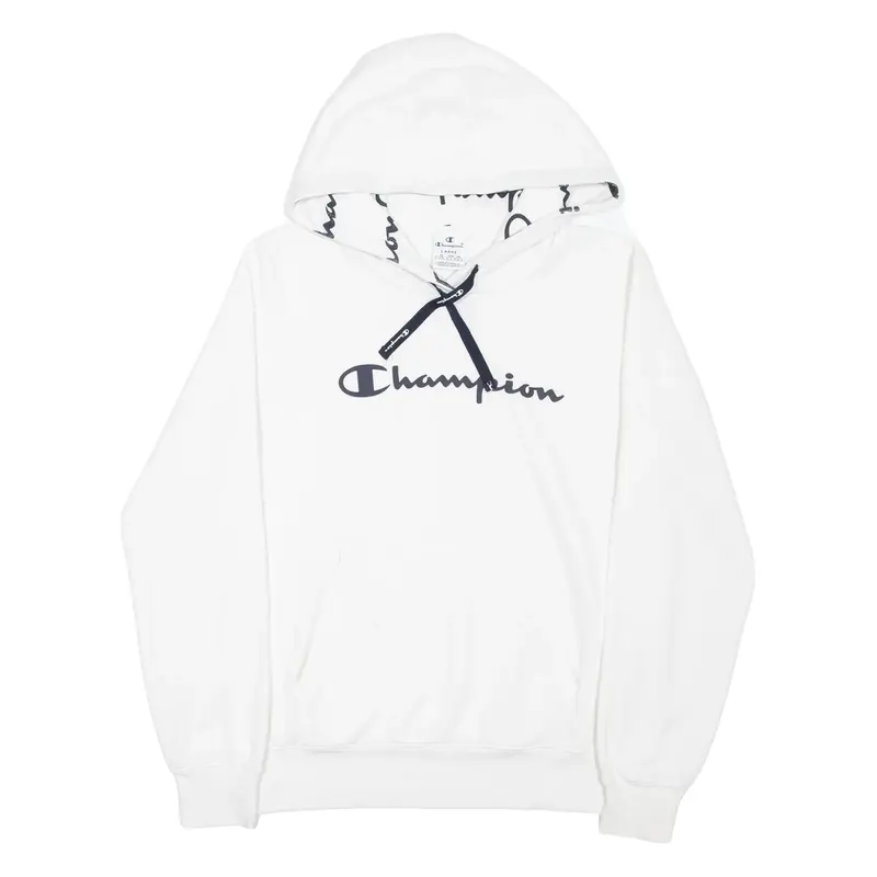 CHAMPION Womens White Hoodie L