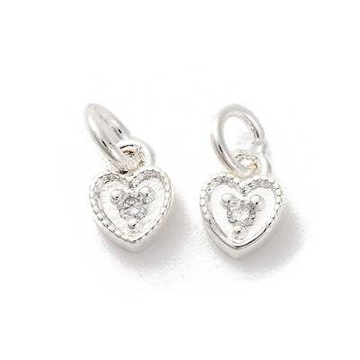 Brass Micro Pave Cubic Zirconia Charms