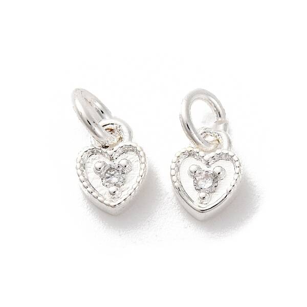 Brass Micro Pave Cubic Zirconia Charms