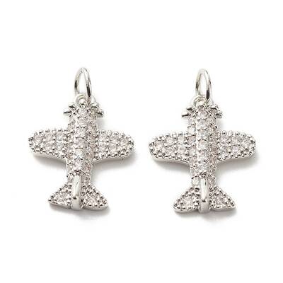 Eco-Friendly Brass Micro Pave Clear Cubic Zirconia Pendants