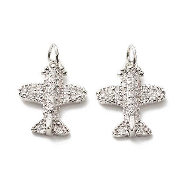 Eco-Friendly Brass Micro Pave Clear Cubic Zirconia Pendants