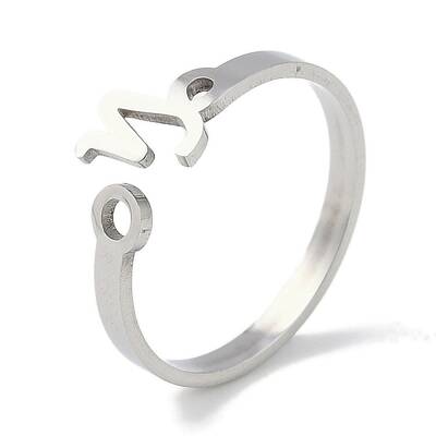 Non-Tarnish Constellations 304 Stainless Steel Open Cuff Ring for Women