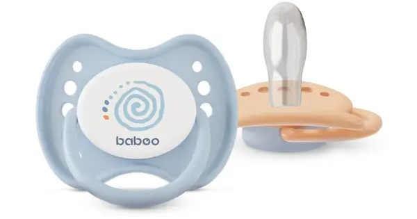Baboo Symmetrical Silicone with Pacifier Case Blue Haze 6-12m 2pcs