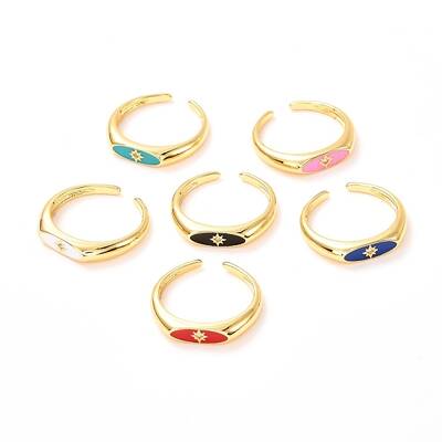 Horse Eye Golden Enamel Rings for Women