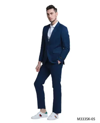 Tazio Men's Slim Fit 2-Piece Suit - Solid Color