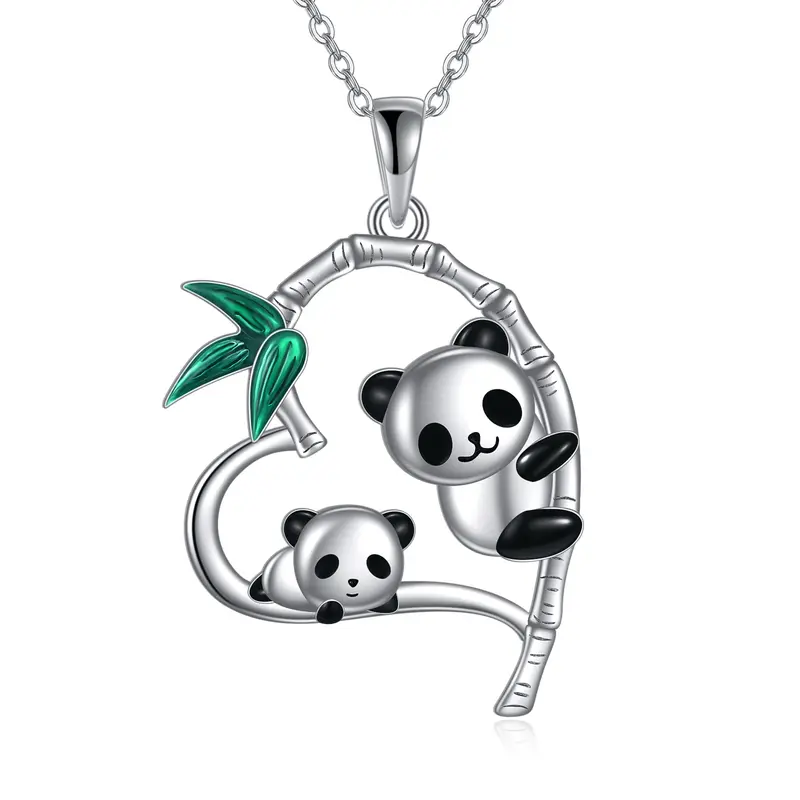 Sterling Silver Panda Pendant Necklace