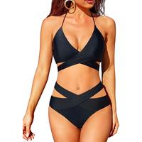 Holipick Two Piece Bikini Sets for Women High Waisted Bikini Push Up Swimsuit Halter Wrap Criss Cross Bathing Suit Triangle B...