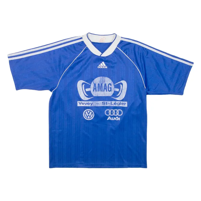 ADIDAS Mens Football Shirt Jersey Blue M