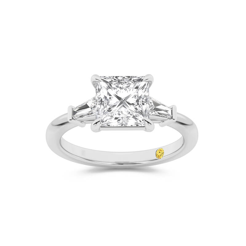 Valentina Tapered Baguette Lab Grown Three Stone Princess Cut Diamond Engagement Ring |10K White Gold 3 3/4 CT. TW.