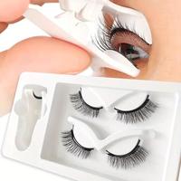 Magnetic Cat Eye False Eyelashes with Tweezers & Magnet Guide, 1 Count Reusable Natural Lightweight Fluffy Soft False Eyelash...