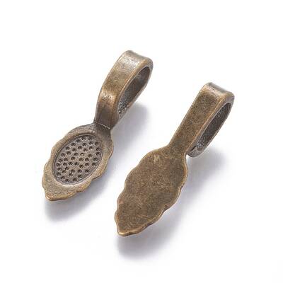 Tibetan Style Alloy Glue-on Flat Pad Bails