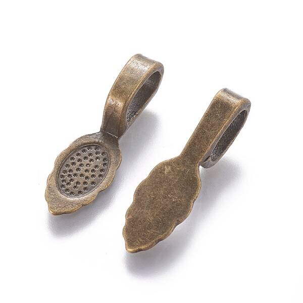 Tibetan Style Alloy Glue-on Flat Pad Bails