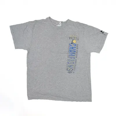 PUMA NBA Indiana Pacers Basketball Sports T-Shirt Grey USA Short Sleeve Boys L