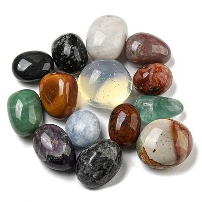 Natural & Synthetic Mixed Gemstone Beads