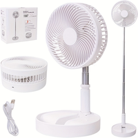 Powerful Rechargeable Portable Fan - 4-Speed Adjustable Height, Retractable Oscillation, Compact Design, and Long-Lasting Bat...