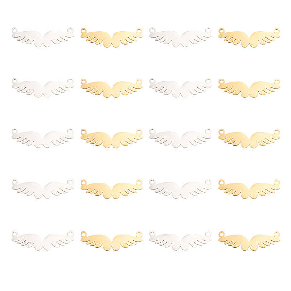 20Pcs 2 Colors 201 Stainless Steel Connector Charms