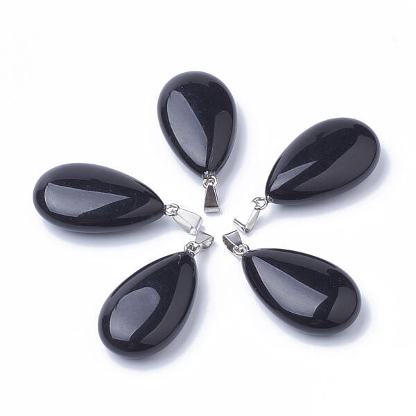 Natural Black Stone Pendants