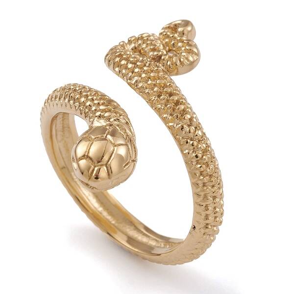 Ion Plating(IP) 304 Stainless Steel Snake Open Cuff Rings for Women
