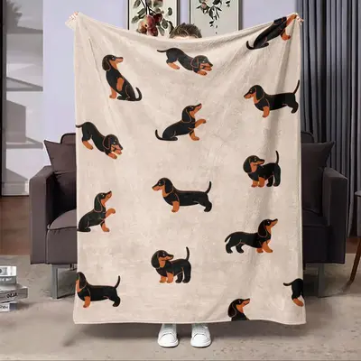 Dog Pattern Blanket, 1 Count Soft Throw Blanket for All Seasons, Warm Blanket for Bed Couch Sofa Chair