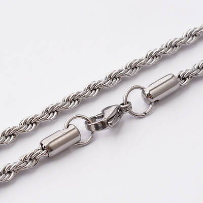 Tarnish Resistant 304 Stainless Steel Rope Chain Necklaces