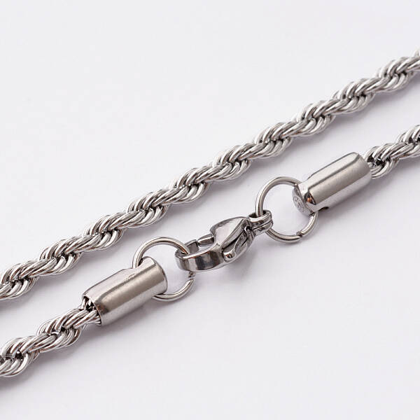 Tarnish Resistant 304 Stainless Steel Rope Chain Necklaces
