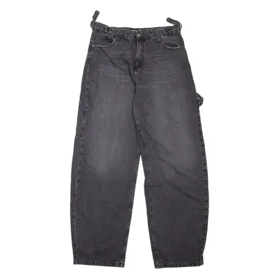 STRADIVARIUS Carpenter Womens Jeans Grey Loose Tapered Stone Wash W32 L33