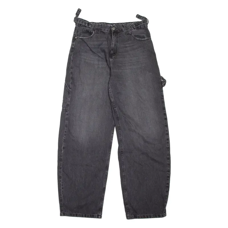 STRADIVARIUS Carpenter Womens Jeans Grey Loose Tapered Stone Wash W32 L33