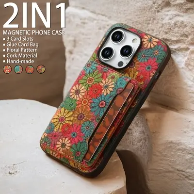 Denior Floral Dream | Wallet Case For iPhone 16 15 14 13 12 11 X Series Pro Max Plus With Glue Card Holder, Fashion Design Fl...