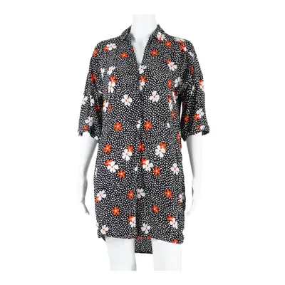 WHISTLES Oversized Womens Day Dress Black Floral Knee Length XS