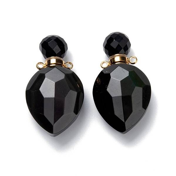 Natural Obsidian Perfume Bottle Pendants