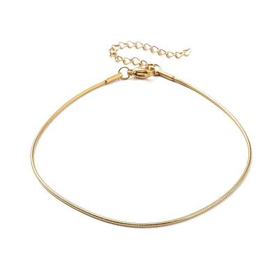 Ion Plating(IP) 304 Stainless Steel Round Snake Chains Bracelets
