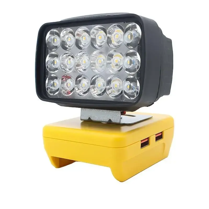 Portable LED Working Light, Batteries Required Cordless LED Job Site Light, Dual USB A Interface Fast Charging Outdoor Emerg...