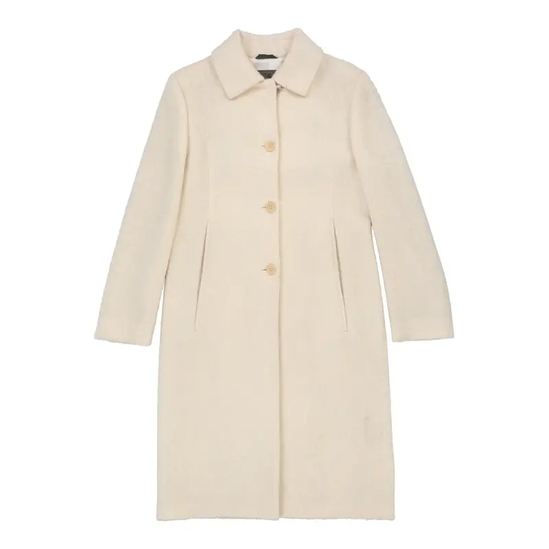 Les Copains Overcoat - Medium Cream Wool Blend | Size: medium