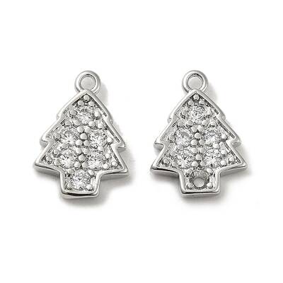 Brass Micro Pave Cubic Zirconia Pendants
