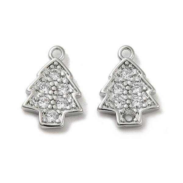 Brass Micro Pave Cubic Zirconia Pendants