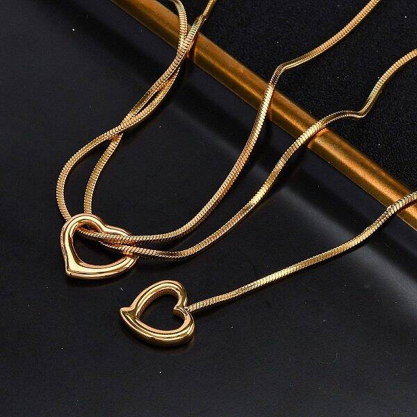 304 Stainless Steel Heart Pendant Y Pendant Necklaces