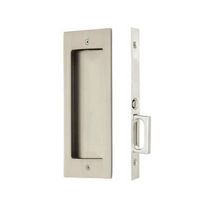 Emtek Modern Rectangular Pocket Door Mortise Lock Passage, 2-7/8 X 7-1/4, For 1-3/8 Thickness, Satin Nickel