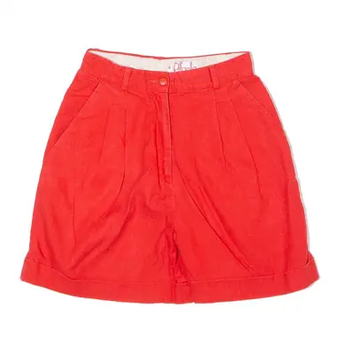 RAFAELLA Pleated Shorts Red 90s Regular Casual Womens XXS W24